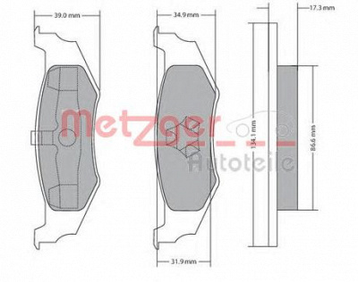 METZGER 1170320 -  Комплект тормозных колодок, дисковый тормоз