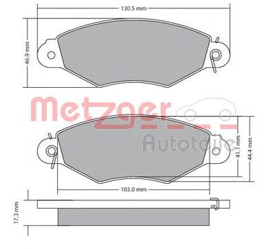 METZGER 1170330 -  Комплект тормозных колодок, дисковый тормоз