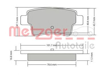 METZGER 1170333 -  Комплект тормозных колодок, дисковый тормоз