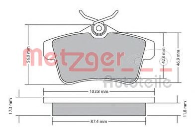 METZGER 1170335 -  Комплект тормозных колодок, дисковый тормоз