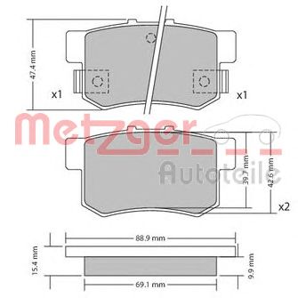METZGER 1170337 -  Комплект тормозных колодок, дисковый тормоз