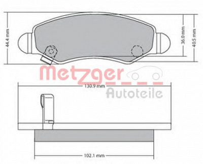 METZGER 1170340 -  Комплект тормозных колодок, дисковый тормоз