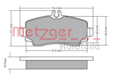 METZGER 1170353 -  Комплект тормозных колодок, дисковый тормоз