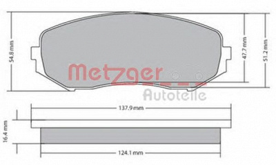 METZGER 1170357 -  Комплект тормозных колодок, дисковый тормоз