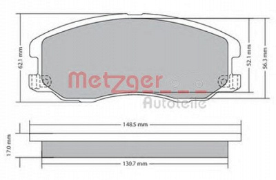 METZGER 1170358 -  Комплект тормозных колодок, дисковый тормоз