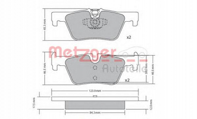 METZGER 1170368 -  Комплект тормозных колодок, дисковый тормоз