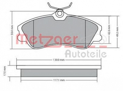 METZGER 1170377 -  Комплект тормозных колодок, дисковый тормоз