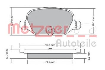 METZGER 1170392 -  Комплект тормозных колодок, дисковый тормоз