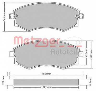 METZGER 1170394 -  Комплект тормозных колодок, дисковый тормоз