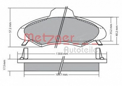 METZGER 1170395 -  Комплект тормозных колодок, дисковый тормоз