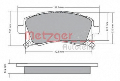 METZGER 1170416 -  Комплект тормозных колодок, дисковый тормоз