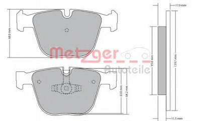 METZGER 1170421 -  Комплект тормозных колодок, дисковый тормоз