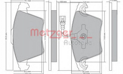 METZGER 1170422 -  Комплект тормозных колодок, дисковый тормоз
