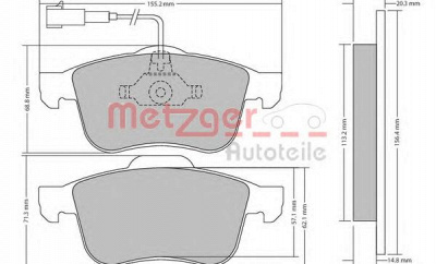 METZGER 1170424 -  Комплект тормозных колодок, дисковый тормоз