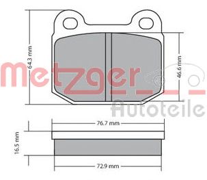 METZGER 1170425 -  Комплект тормозных колодок, дисковый тормоз