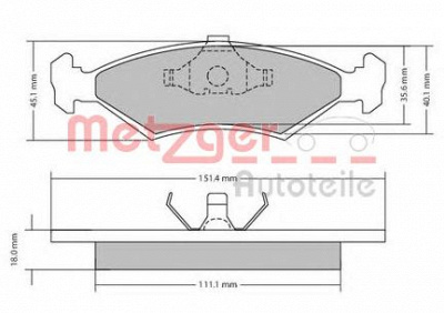 METZGER 1170426 -  Комплект тормозных колодок, дисковый тормоз