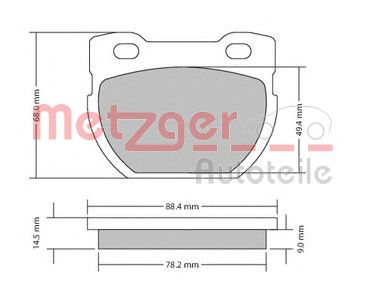 METZGER 1170432 -  Комплект тормозных колодок, дисковый тормоз