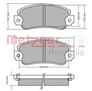 METZGER 1170449 -  Комплект тормозных колодок, дисковый тормоз