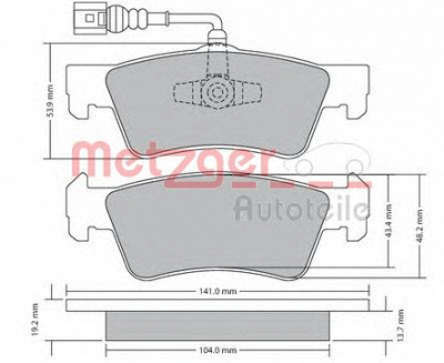 METZGER 1170465 -  Комплект тормозных колодок, дисковый тормоз