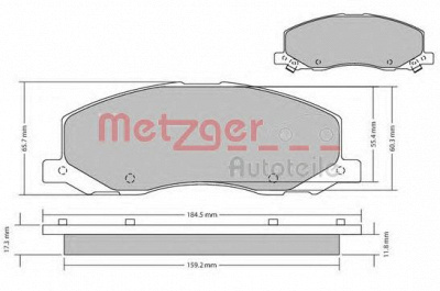 METZGER 1170468 -  Комплект тормозных колодок, дисковый тормоз
