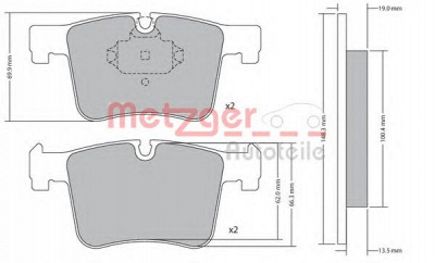 METZGER 1170469 -  Комплект тормозных колодок, дисковый тормоз
