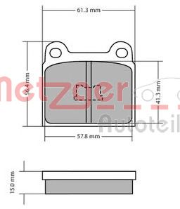 METZGER 1170472 -  Комплект тормозных колодок, дисковый тормоз