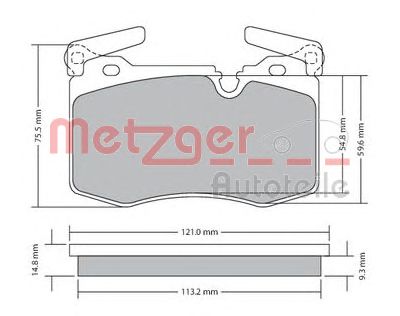 METZGER 1170483 -  Комплект тормозных колодок, дисковый тормоз