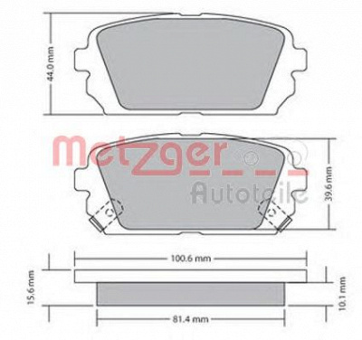 METZGER 1170522 -  Комплект тормозных колодок, дисковый тормоз