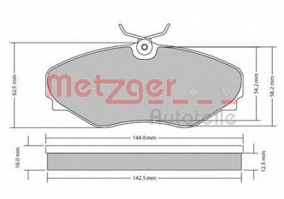 METZGER 1170537 -  Комплект тормозных колодок, дисковый тормоз