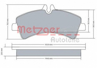 METZGER 1170543 -  Комплект тормозных колодок, дисковый тормоз