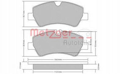 METZGER 1170545 -  Комплект тормозных колодок, дисковый тормоз