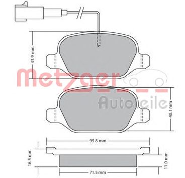 METZGER 1170555 -  Комплект тормозных колодок, дисковый тормоз