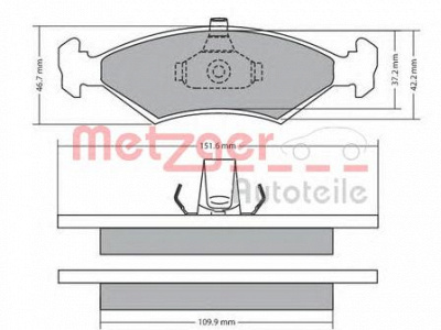 METZGER 1170568 -  Комплект тормозных колодок, дисковый тормоз