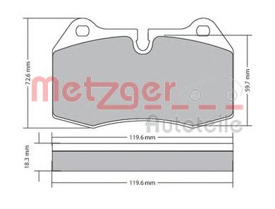 METZGER 1170577 -  Комплект тормозных колодок, дисковый тормоз
