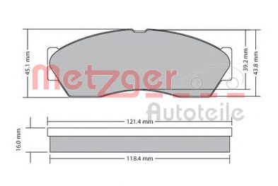 METZGER 1170590 -  Комплект тормозных колодок, дисковый тормоз