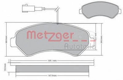 METZGER 1170591 -  Комплект тормозных колодок, дисковый тормоз
