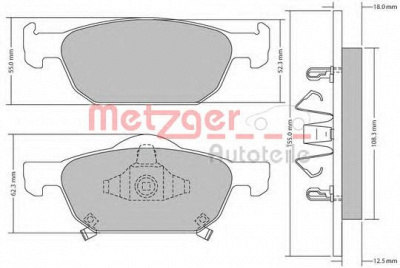 METZGER 1170594 -  Комплект тормозных колодок, дисковый тормоз