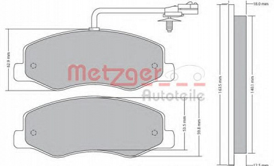 METZGER 1170595 -  Комплект тормозных колодок, дисковый тормоз