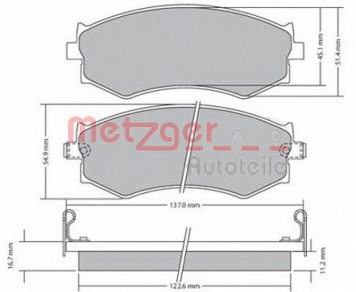 METZGER 1170603 -  Комплект тормозных колодок, дисковый тормоз