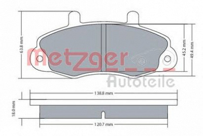 METZGER 1170604 -  Комплект тормозных колодок, дисковый тормоз