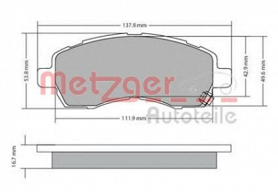 METZGER 1170607 -  Комплект тормозных колодок, дисковый тормоз
