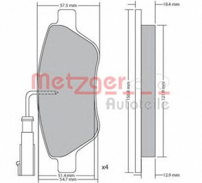 METZGER 1170615 -  Комплект тормозных колодок, дисковый тормоз