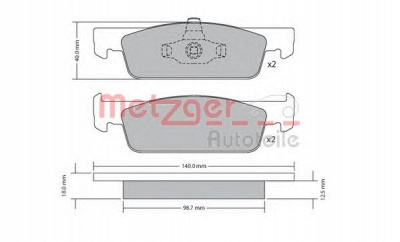 METZGER 1170621 -  Комплект тормозных колодок, дисковый тормоз