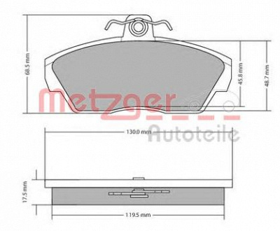 METZGER 1170646 -  Комплект тормозных колодок, дисковый тормоз