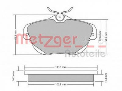 METZGER 1170653 -  Комплект тормозных колодок, дисковый тормоз