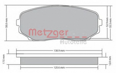 METZGER 1170654 -  Комплект тормозных колодок, дисковый тормоз