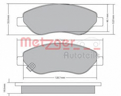 METZGER 1170655 -  Комплект тормозных колодок, дисковый тормоз