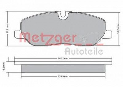 METZGER 1170668 -  Комплект тормозных колодок, дисковый тормоз
