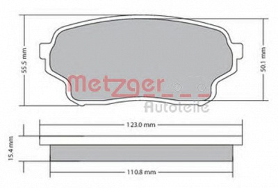 METZGER 1170669 -  Комплект тормозных колодок, дисковый тормоз