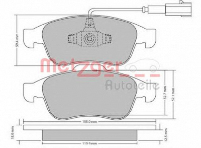 METZGER 1170671 -  Комплект тормозных колодок, дисковый тормоз